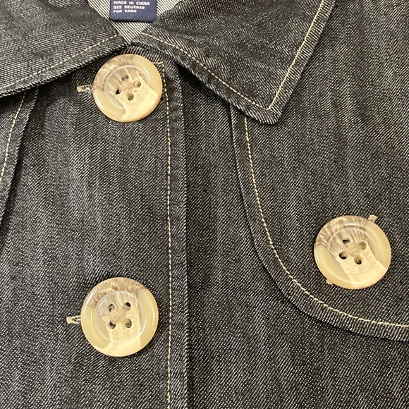 Baccini Women's Dark Indigo Jean Jacket Marbled Buttons NWT Size 18/20 - Picture 10 of 16